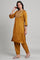 Dark Yellow Modal Satin Solid kurta