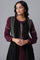 Jet Black and Purple Mock Layer Winter kurta