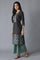 Black Embroidered Geometric Print kurta Culottes Set