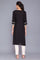 Jet Black Dobby kurta