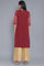 Dark Red Embroidered kurta