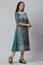 Blue A-line Floral Print kurta