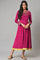 Pink Zari Embroidered Straight Kurta, Pant And Dupatta Set