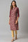 Brown Floral Printed Sequined Ethnic Kurta