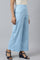 Blue Yarn Dyed Cotton Blend Straight Kurta and Palazzo Set