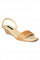 Aurelia Laser Cut Beige Square Toe Wedge