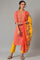 Aurelia Orange kurta-Trouser-Dupatta-