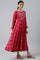 Pink Embroidered Panelled Georgette Dress