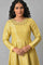 Yellow Paisley Printed Anarkali Indie Dress