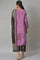 Light Purple Embroidered kurta, Pants & Chiffon Dupatta