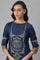 Royal Blue Embroidered kurta With Olive Green Sharara And Dupatta