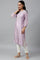 Lavender Shantung kurta With Embroidery