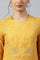 Dark Yellow A-Line Embroidered kurta With Sequins