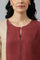 Red And Ecru Placement Print kurta In Round Neck