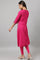 Dark Pink Embroidered A-Line kurta