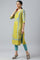 Green Placement Print Embellished kurta