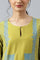 Green Placement Print Embellished kurta With Blue Cotton Slim Pants