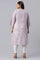 Plus Size Lilac Embroidered Mock Layer kurta