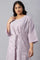 Plus Size Lilac Embroidered Mock Layer kurta