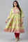 Green Floral Printed And Embellished Festive Plus Size kurta