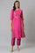 Pink Flared Floral Printed Festive kurta