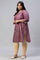 Plus Size Purple Shantung Mukaish Printed kurta