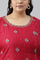 Fuchsia Pink Floral Printed Plus Size kurta With Sequins