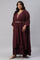 Plus Size Chocolate Brown Heavy Festive Gillet Kimono Jumpsuit