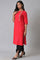 Red Embroidered Festive kurta