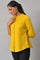 Yellow Cotton Flax Button Down Western Top