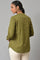 Olive Green Cotton Flax Button Down Top