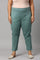 Plus Size Aqua Blue Cotton Blend Slim Pants