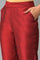 Red Solid Straight Women Pants