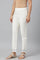 Lily White Cotton Blend Slim Pants