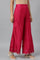 Dark Pink Shantung Straight Parallel Pants