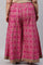 Plus Size Berry Pink Printed Flared Culottes