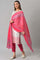 Pink Chiffon Floral Print Dupatta