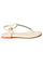 W Embroidered Ecru Almond Toe Flat