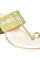 W Embroidered Green Almond Toe Block Heel