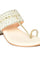 W Embroidered Sky Blue Almond Toe Block Heel