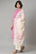 Liva Eco Pink Embroidered kurta With Off-White Pants And Dupatta Set