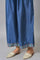 Blue Embroidered kurta With Parallel Pants And Pink Dupatta