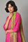 Pink Glitter Printed kurta With Culottes And Green Dupatta