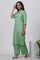 Pistachio Green Mukaish Kurta And Pants Set