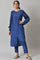 Cobalt Blue Solid kurta and Slim Pants Co-ord Set