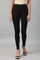 Black Solid Viscose Lycra Ankle Length Leggings
