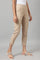 Beige Slim Ankle Length Pants