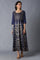 Blue Printed Flared kurta