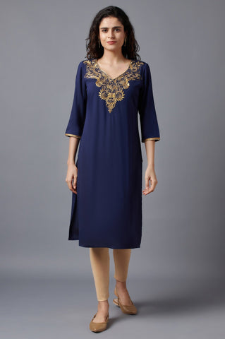 Blue Floral Printed kurta