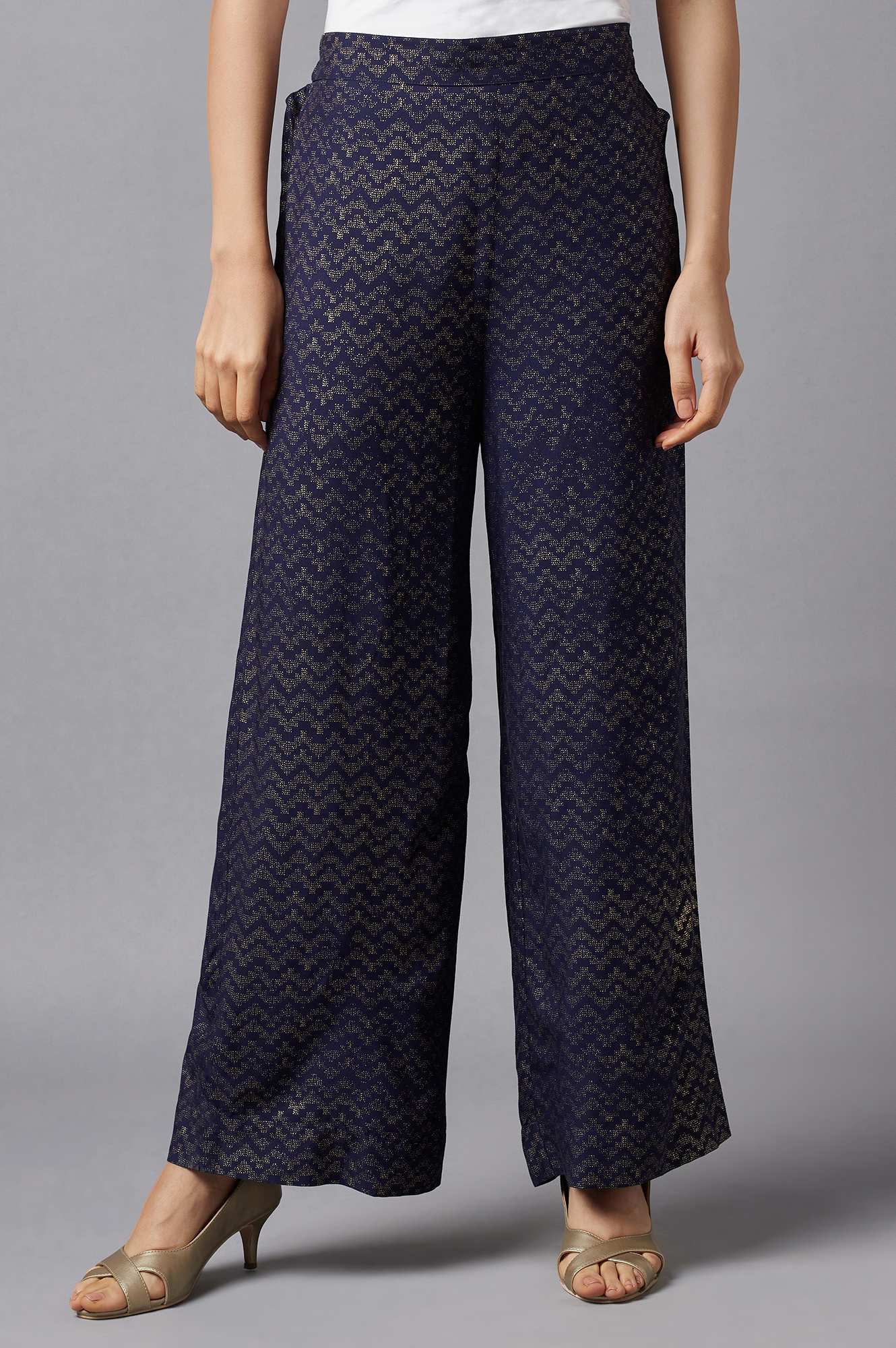 Blue Straight Palazzo